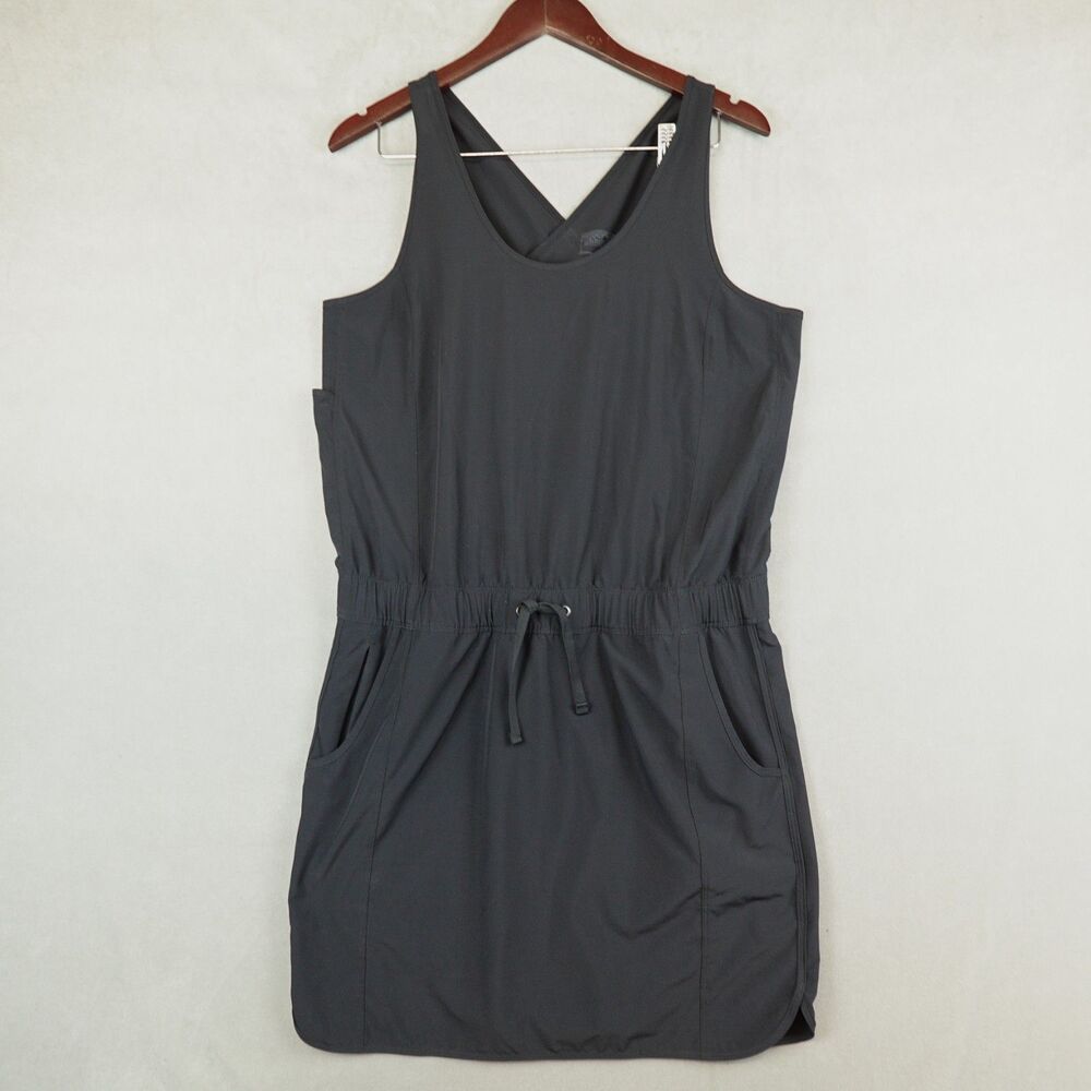 Patagonia Fleetwith Dress Racerback Cinch Waist Womens Large Black Lightweight